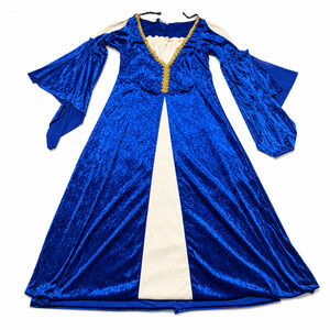 Womens Renaissance Style Halloween Costume Gown Blue Dress